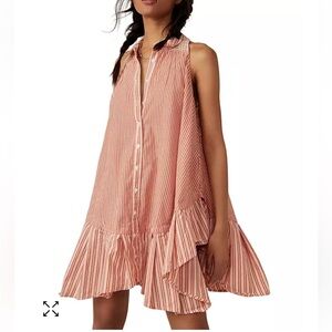 FREE PEOPLE Be Real Cotton Minidress in Rust Combo/ Size M